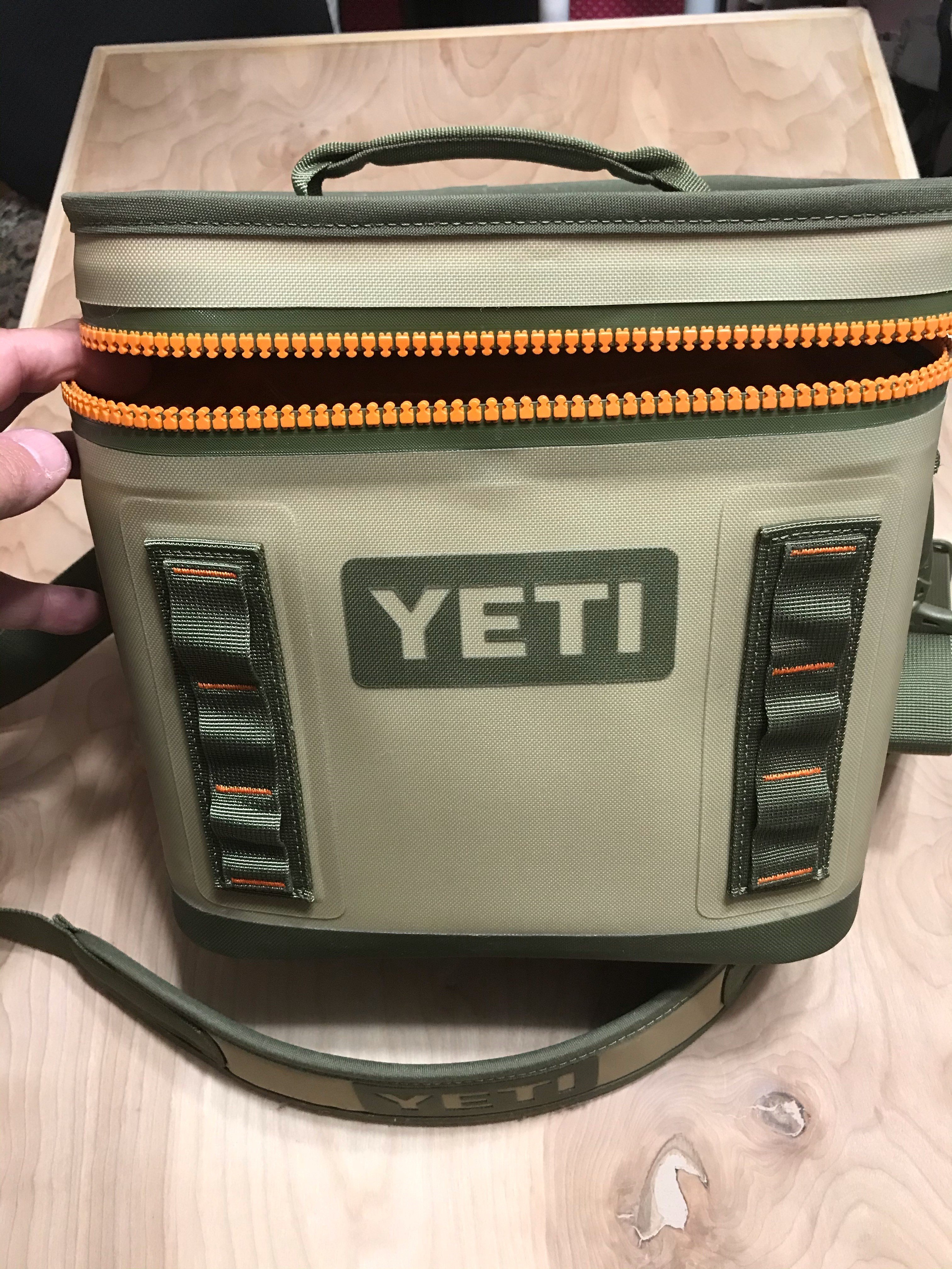 YETI Hopper Flip 8 Portable Cooler, Field Tan/Blaze Orange