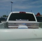 White truck at Cabela’s